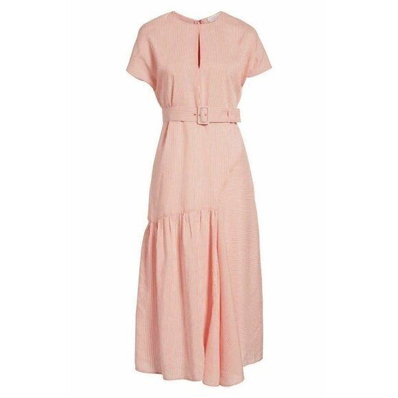 Nordstrom Signature Women Red Silk Blend Dress 10 - Picture 3 of 7